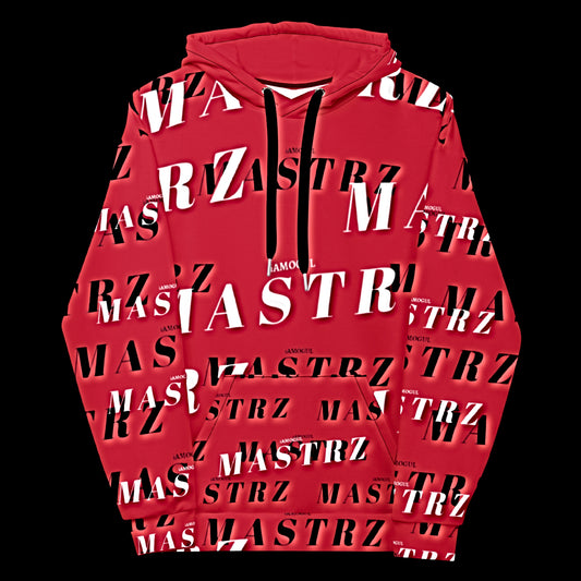 MASTRZ ALLOVER PRINT HOODIE (FIRE RED)