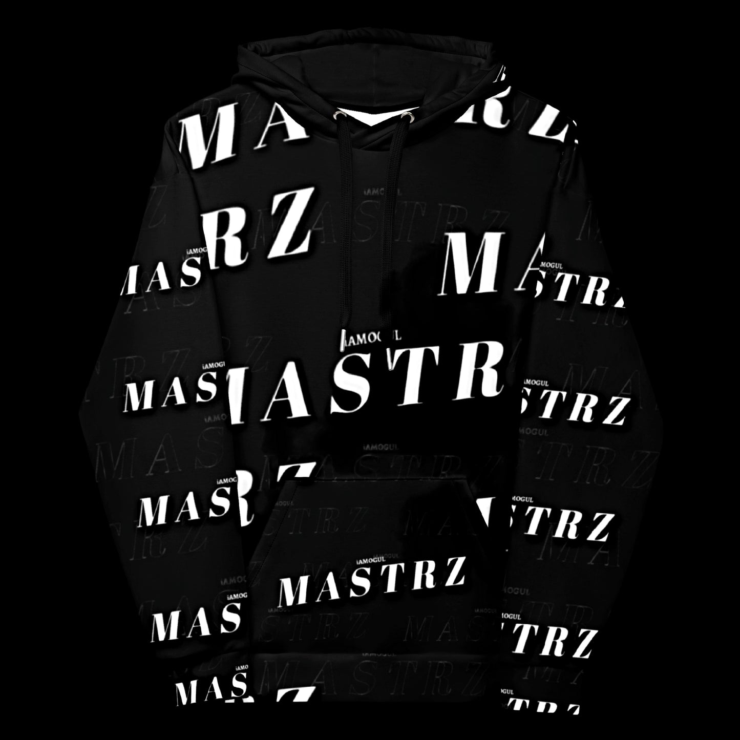 MASTRZ ALLOVER PRINT HOODIE (PITCH BLACK)