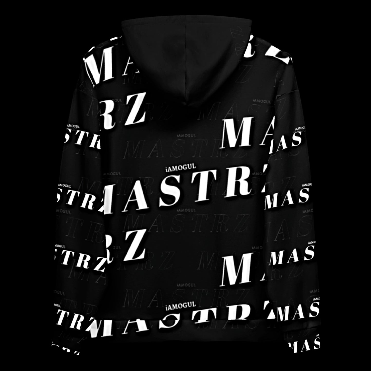 MASTRZ ALLOVER PRINT HOODIE (PITCH BLACK)