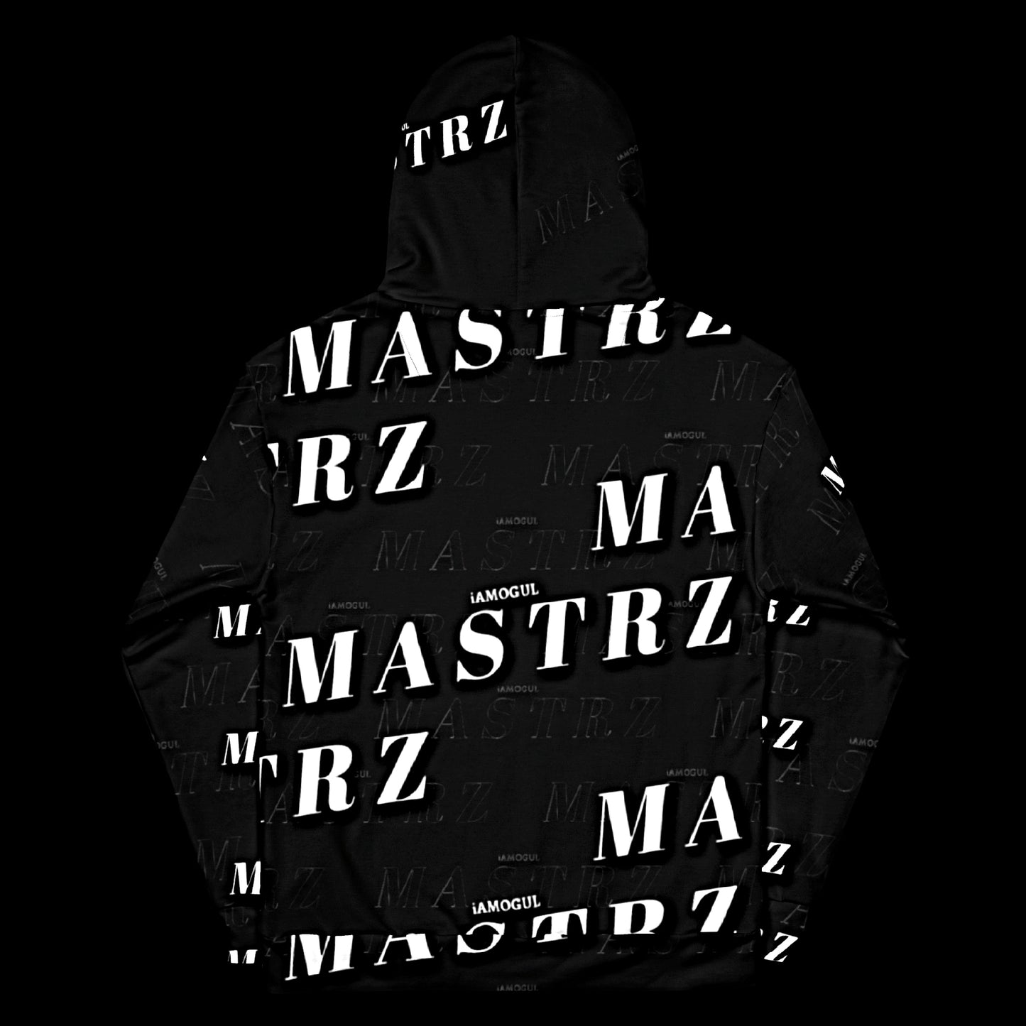 MASTRZ ALLOVER PRINT HOODIE (PITCH BLACK)