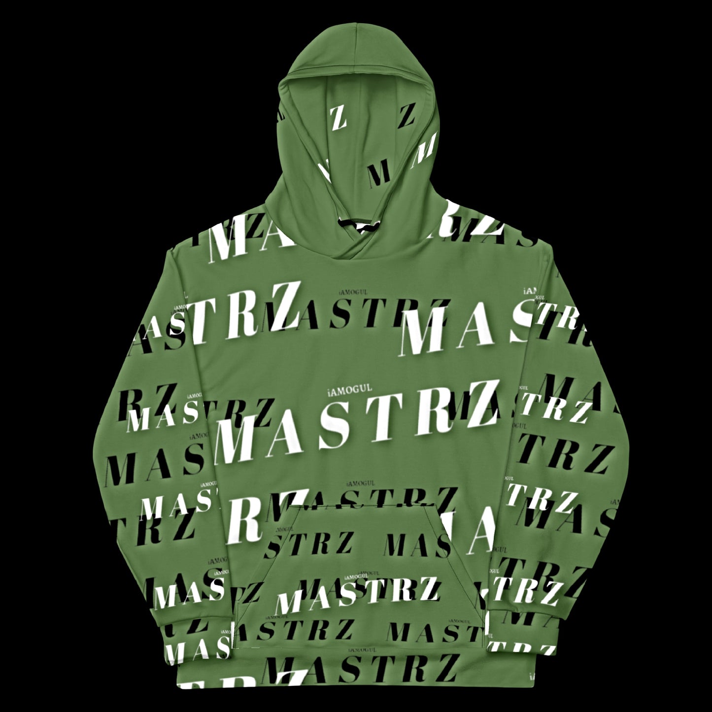 MASTRZ ALLOVER PRINT HOODIE (OLIVE GREEN)
